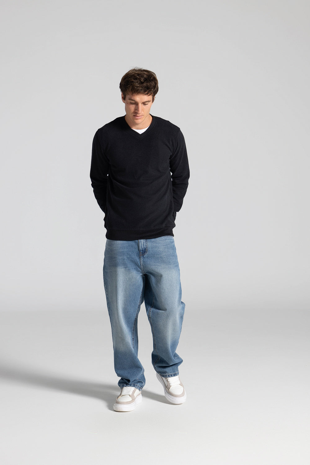 Basic V Neck Sweatshirt