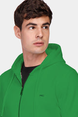 Green Zipper Hoodie Sweatshirt