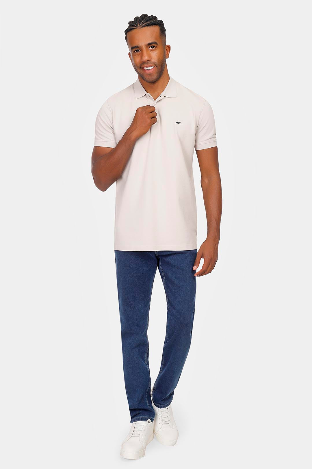beige slim fit polo shirt