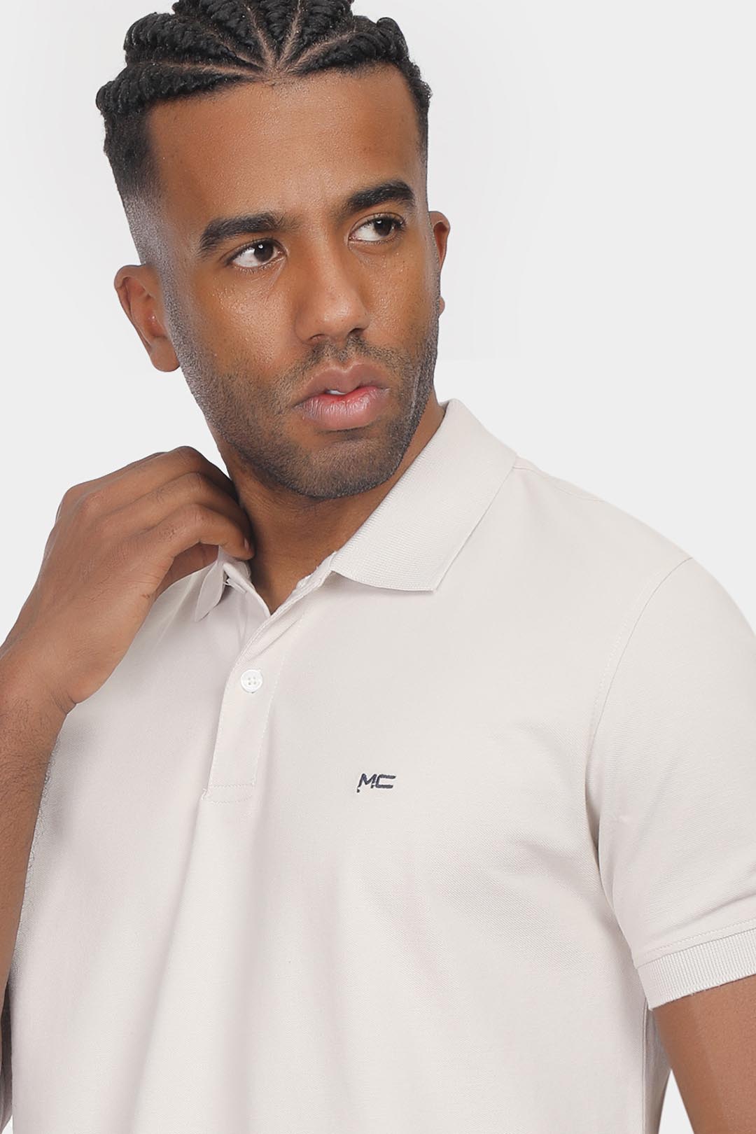 beige slim fit polo shirt