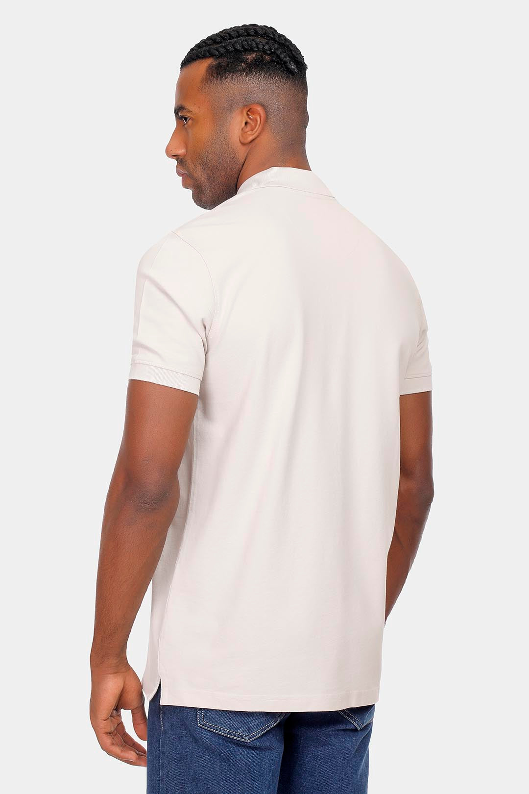 beige slim fit polo shirt