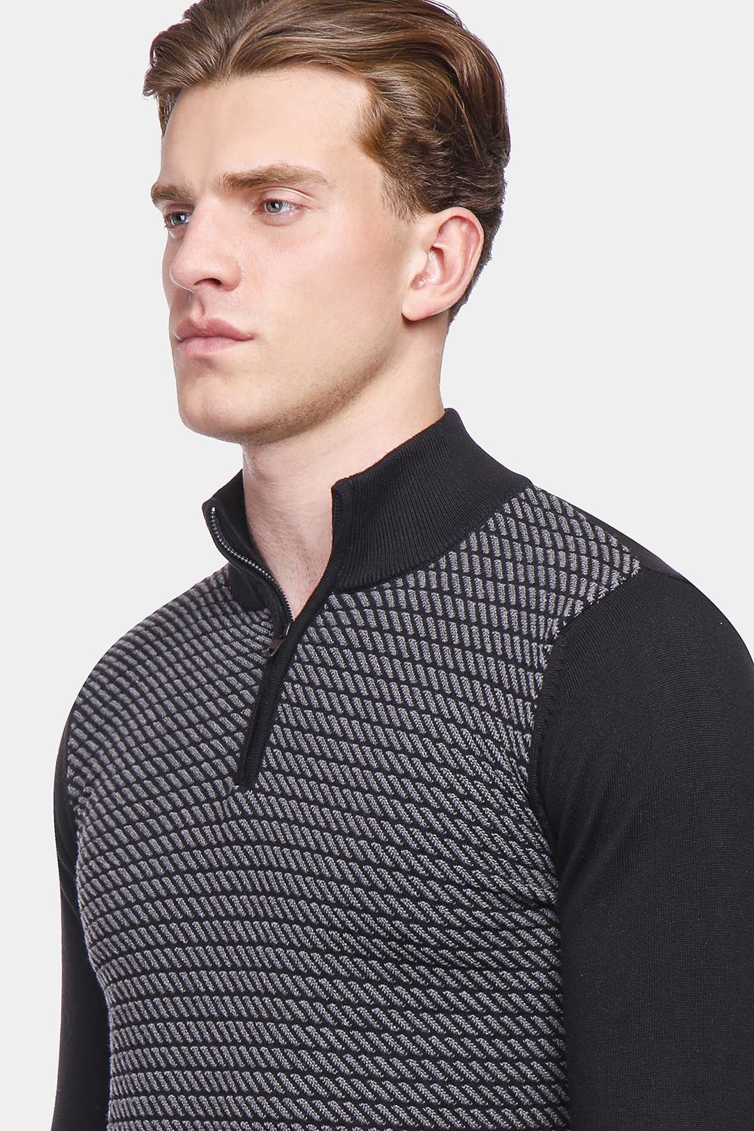 Black Full Zipper Pullover
