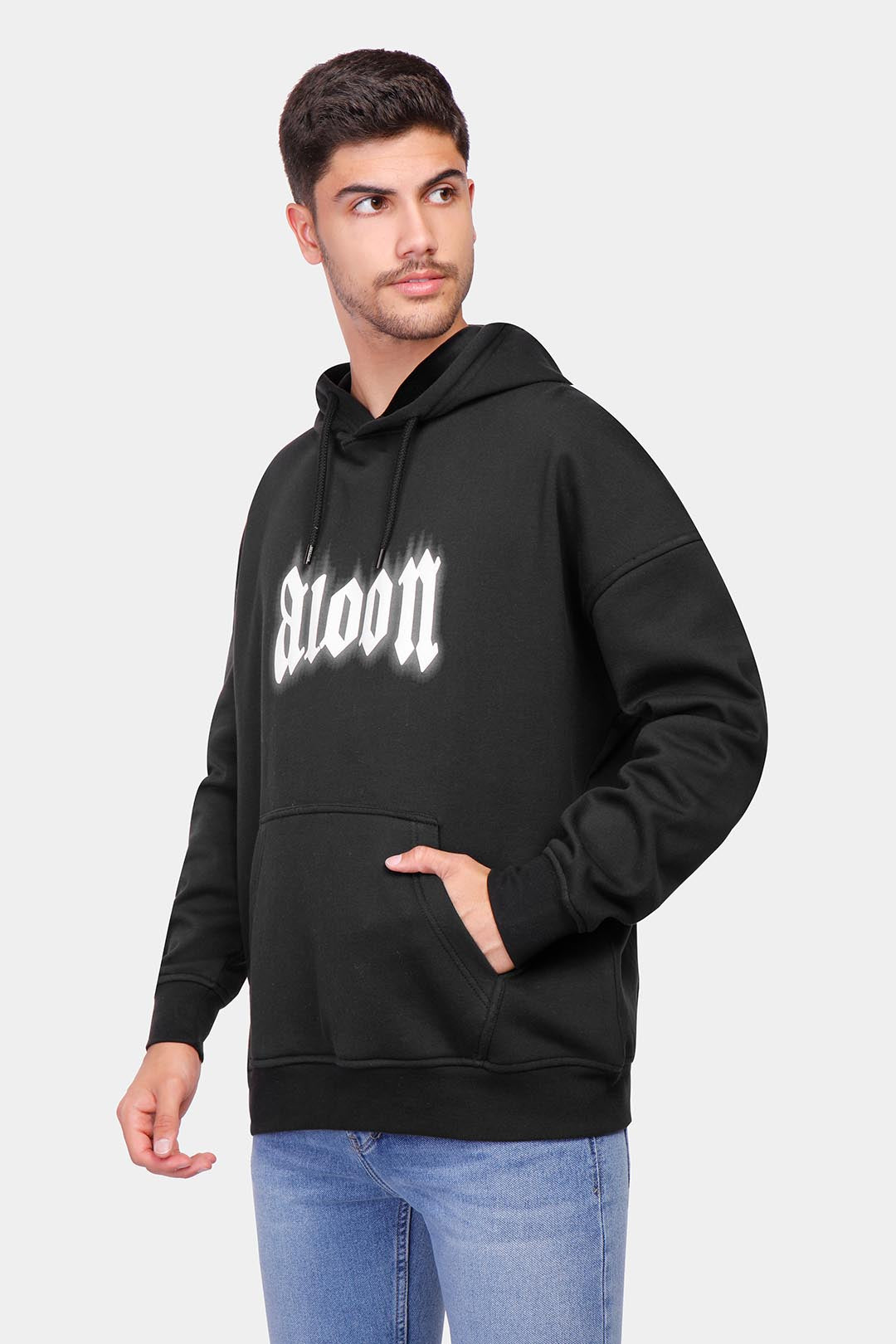 Black Hoodie Over Size Sweatshirt