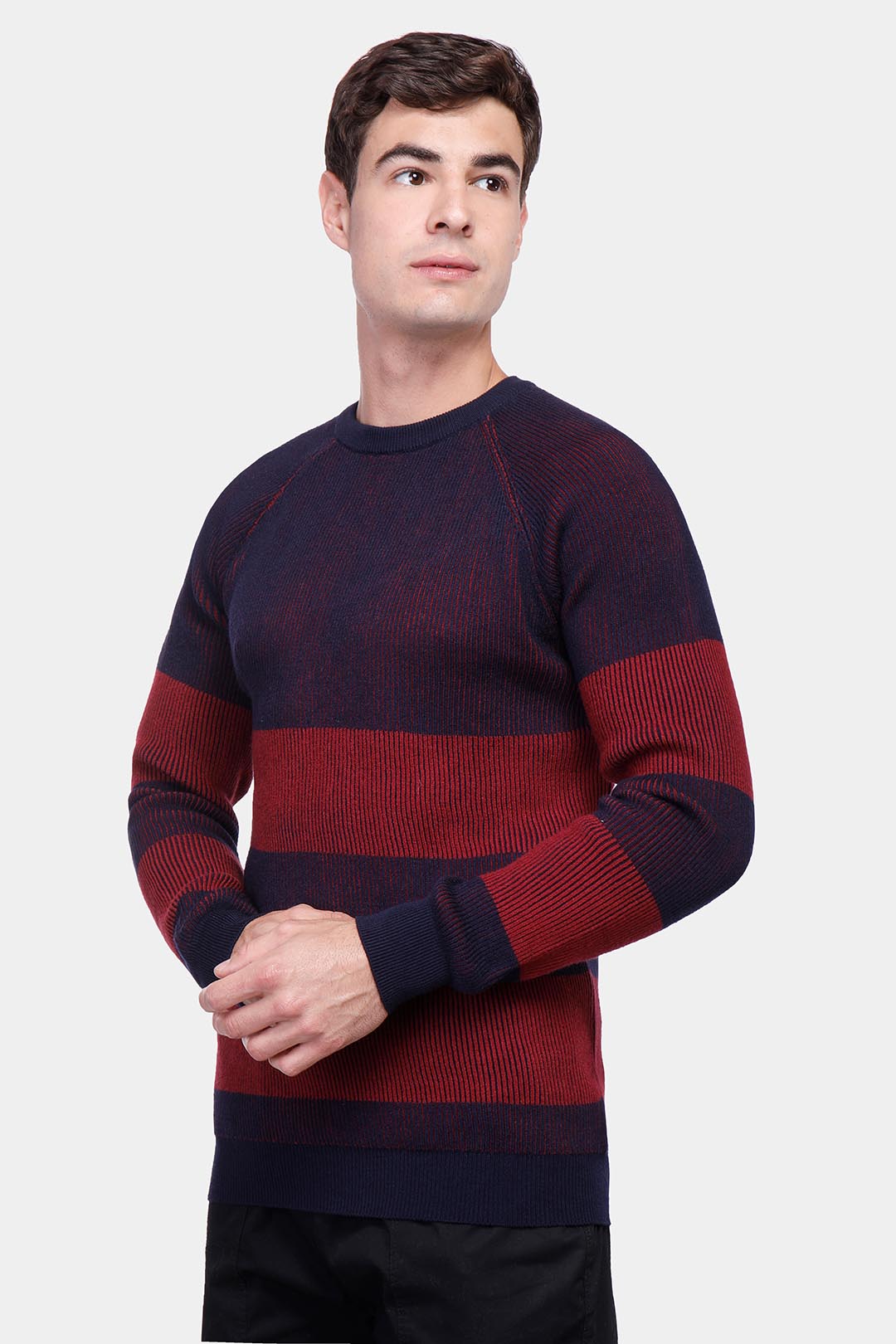Black Basic Round Pullover