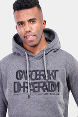 Dark Grey Printed Hoodie Sweatshirt
