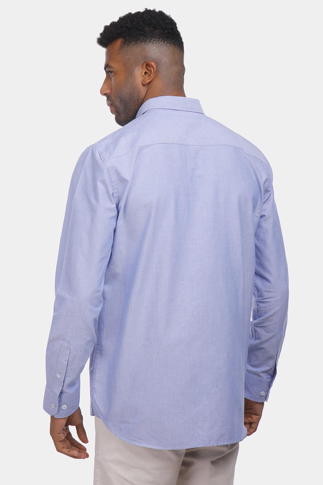 sky blue soft oxford slim fit shirt