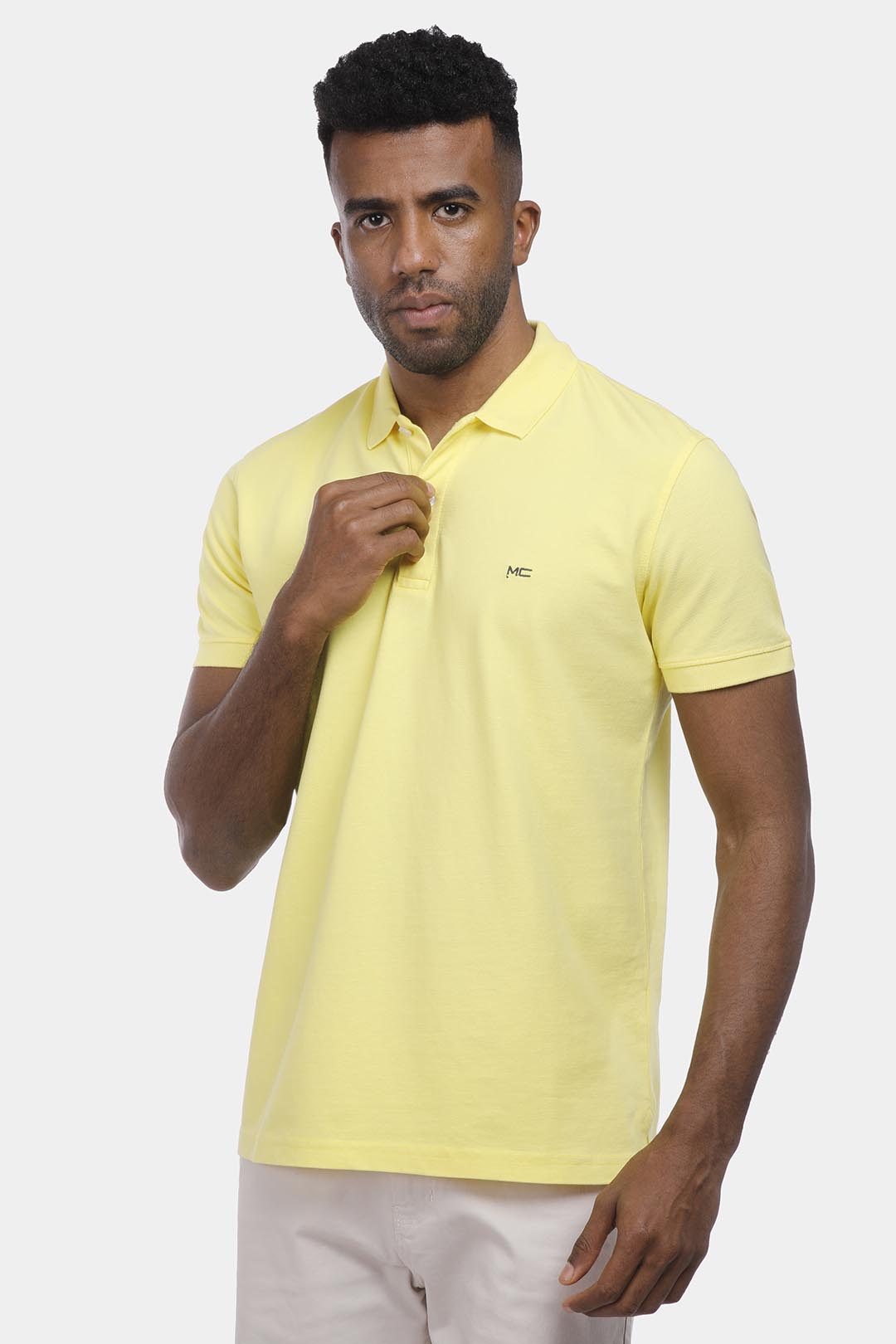 yellow slim fit polo shirt