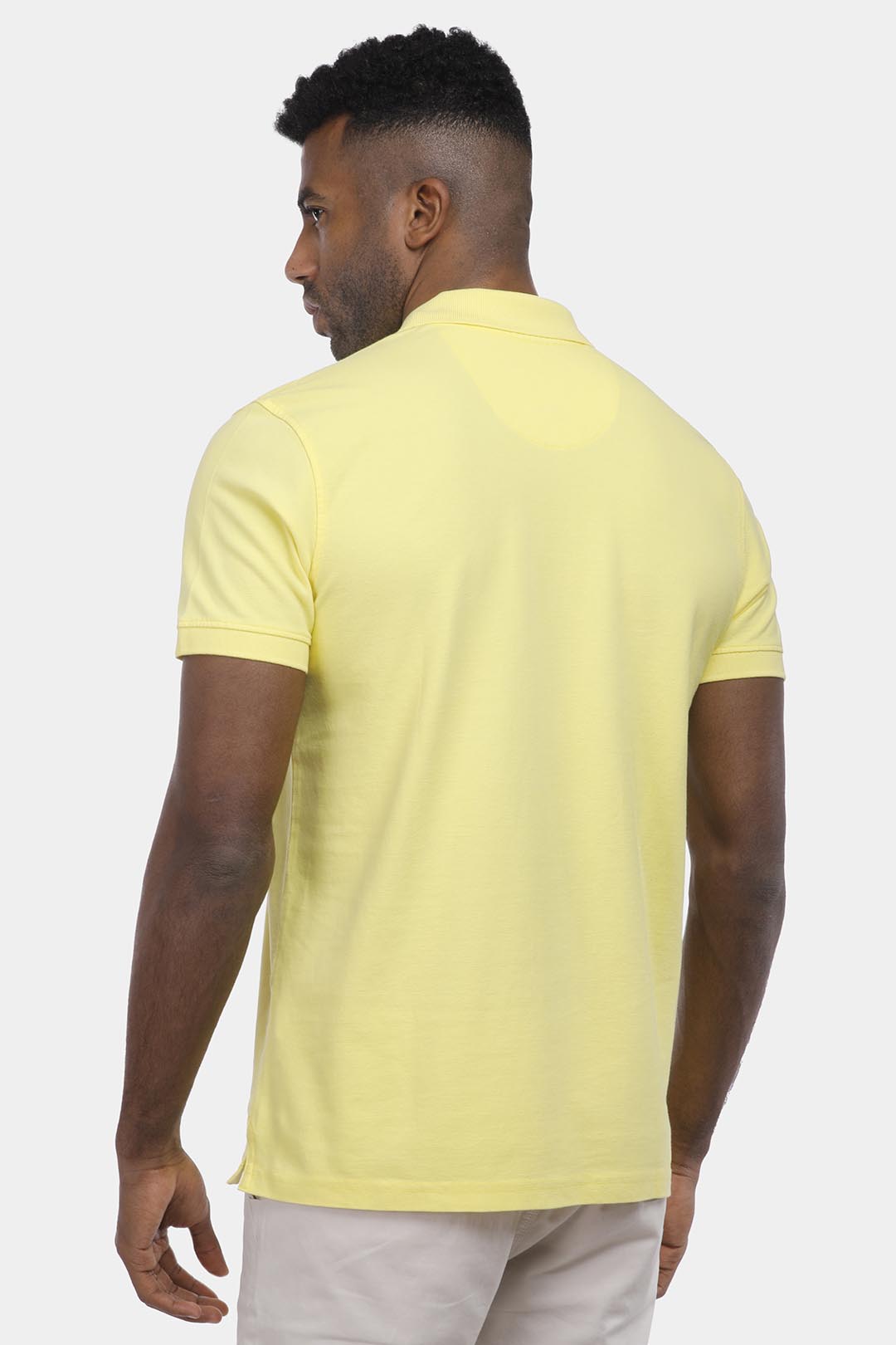 yellow slim fit polo shirt