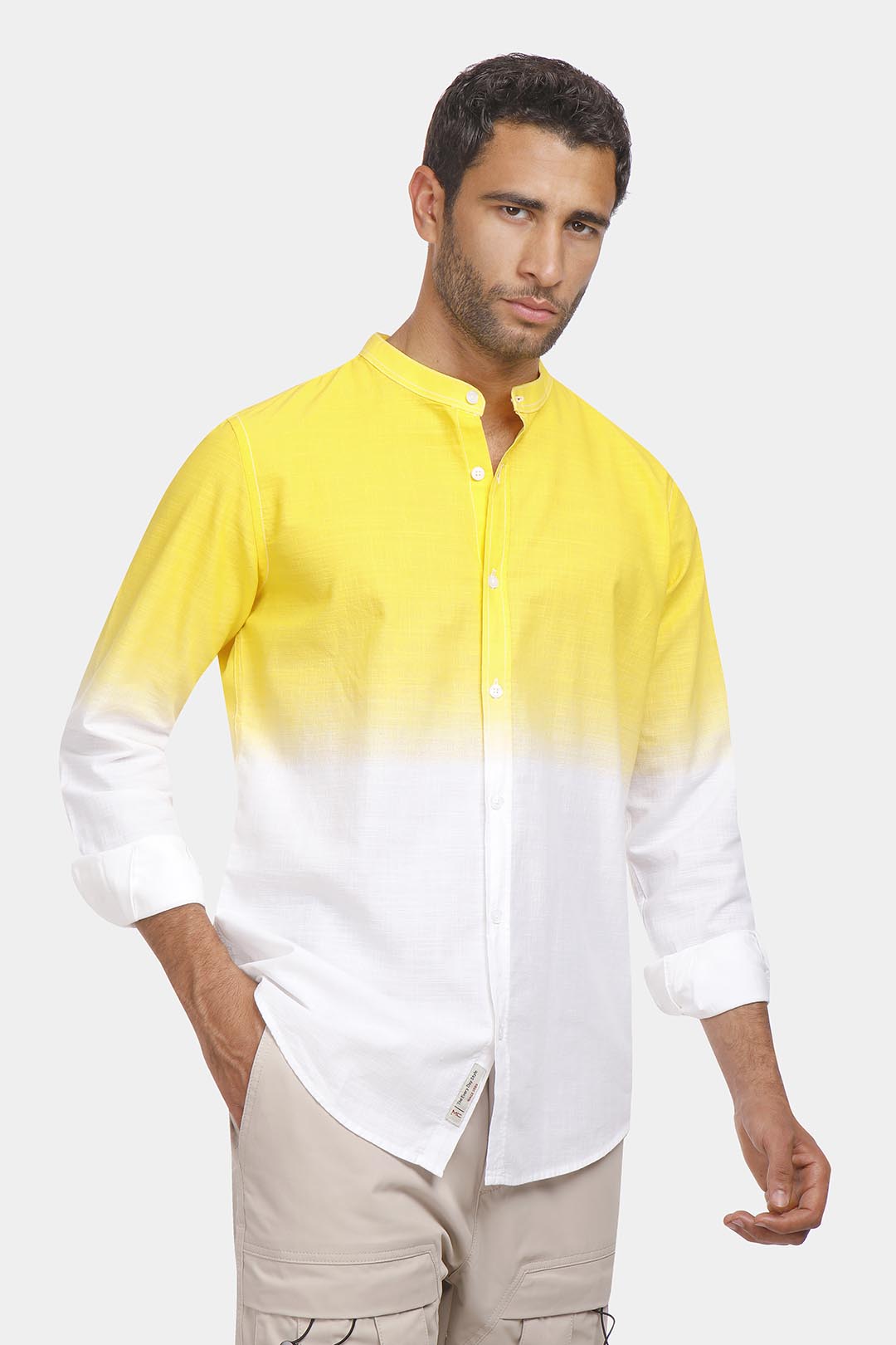 Yellow Degrade Slim Fit Shirt