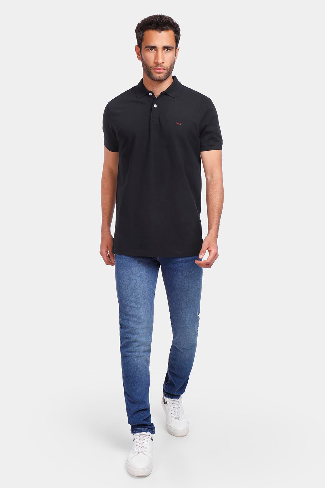 black slim fit polo shirt