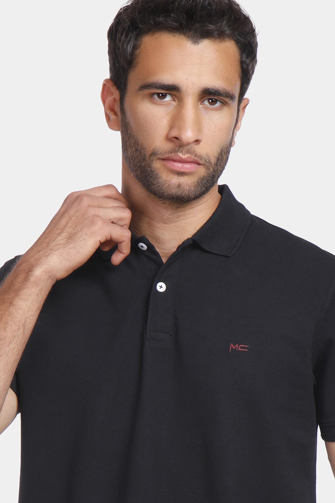 black slim fit polo shirt