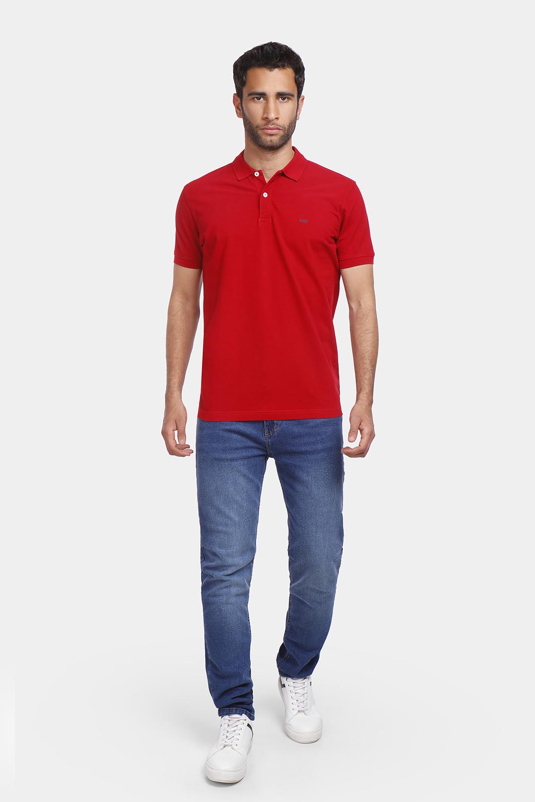 red slim fit polo shirt