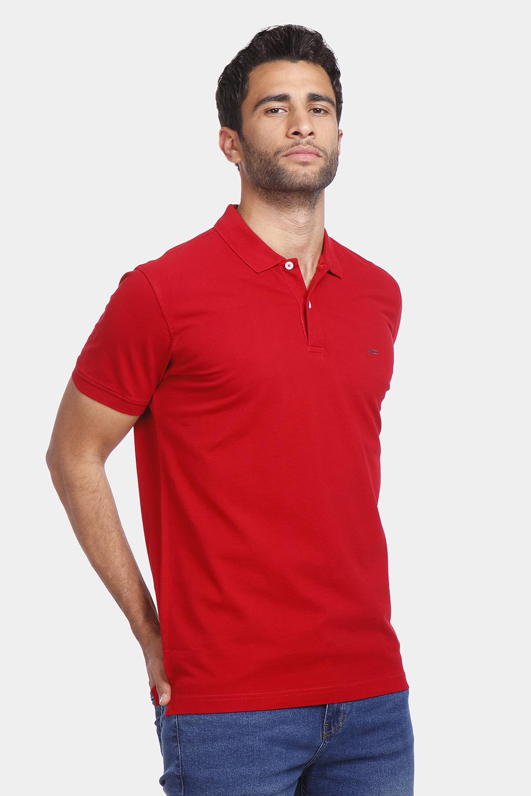 red slim fit polo shirt