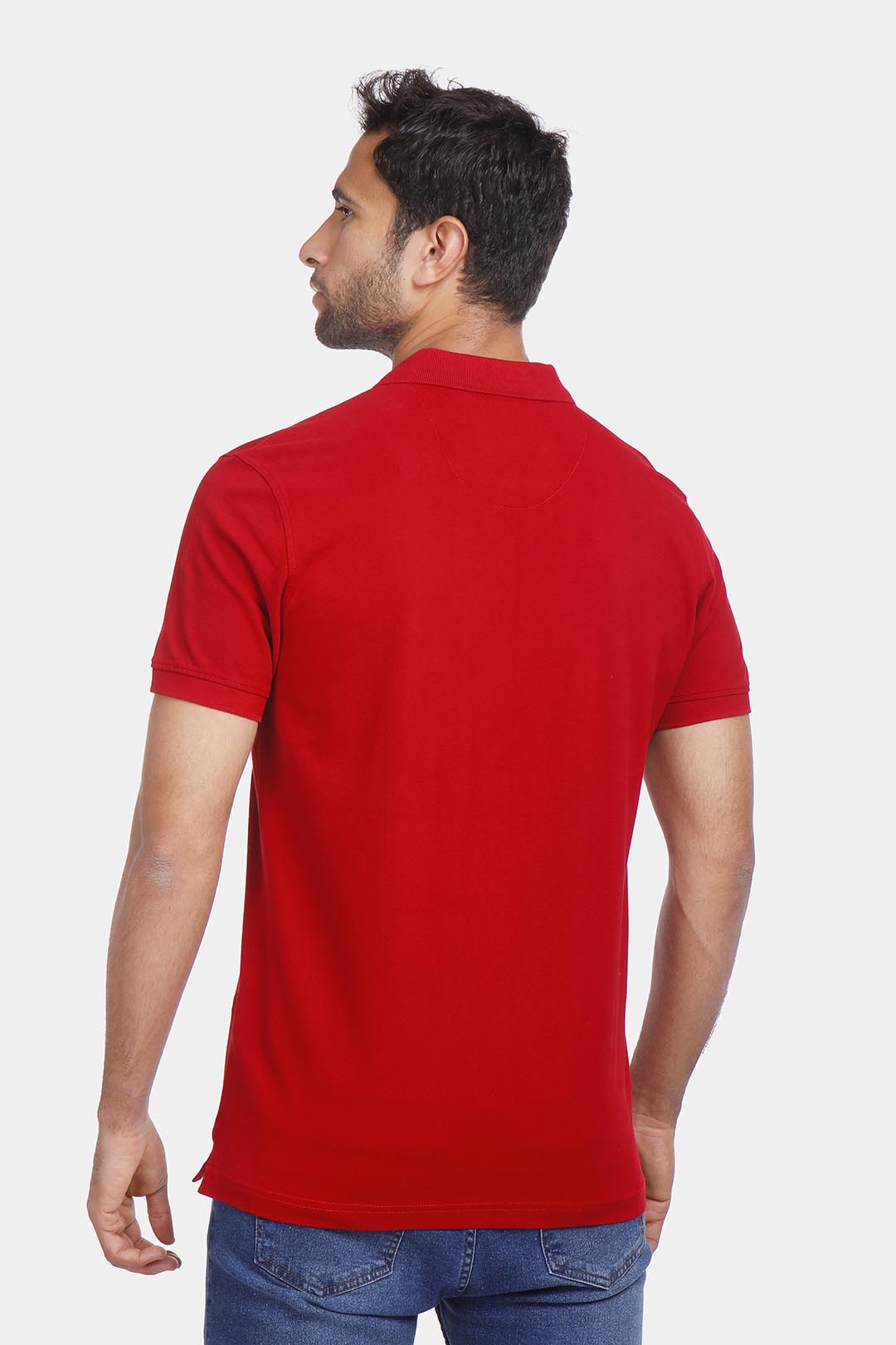 red slim fit polo shirt