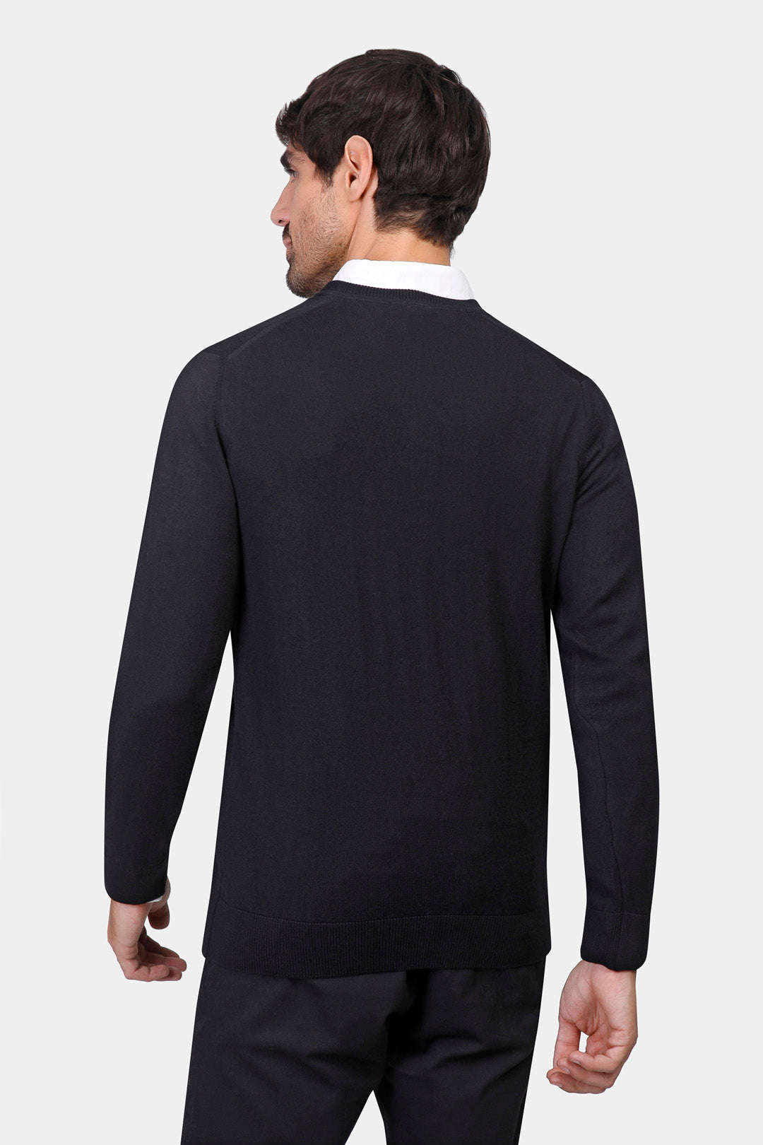 v neck slim fit pullover