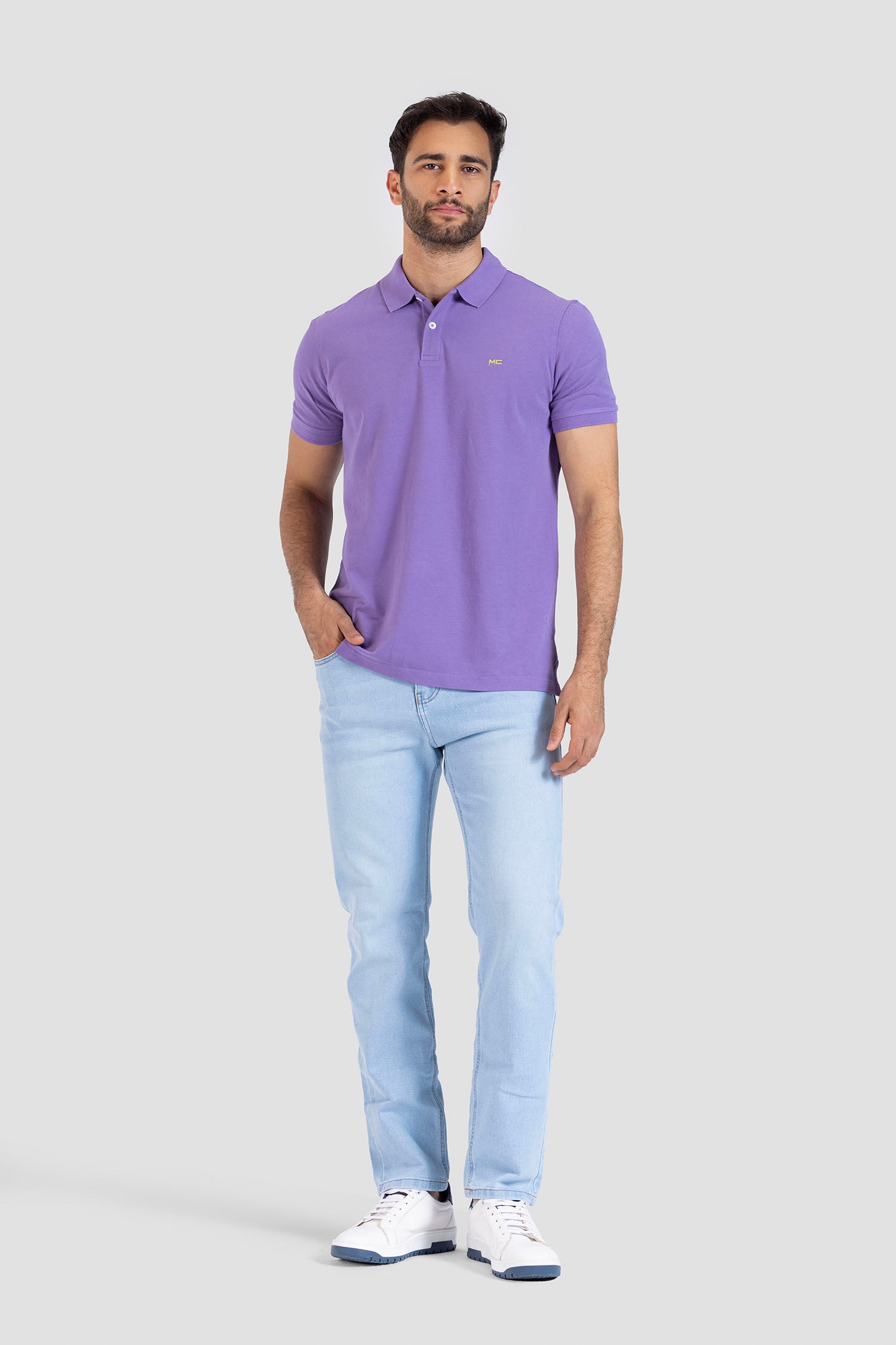 purple slim fit polo shirt