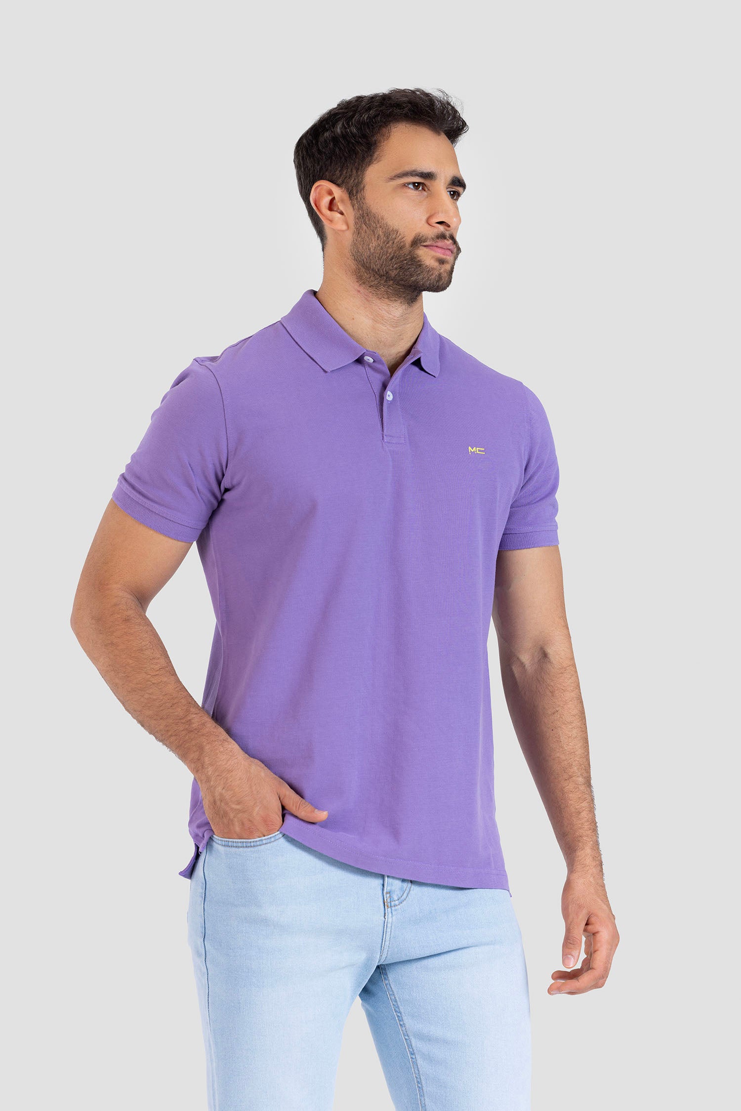purple slim fit polo shirt