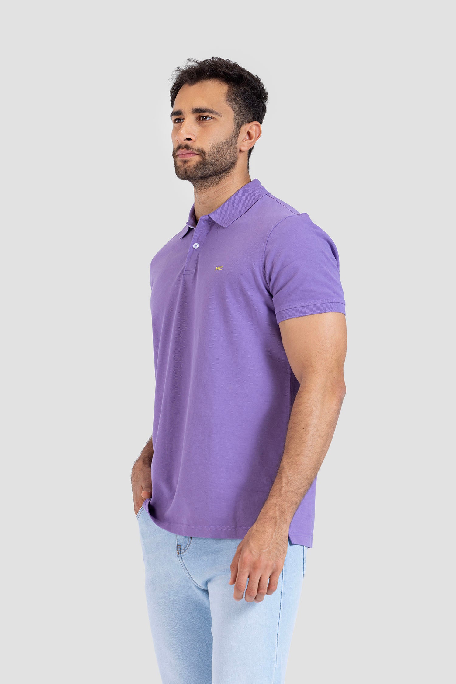 purple slim fit polo shirt