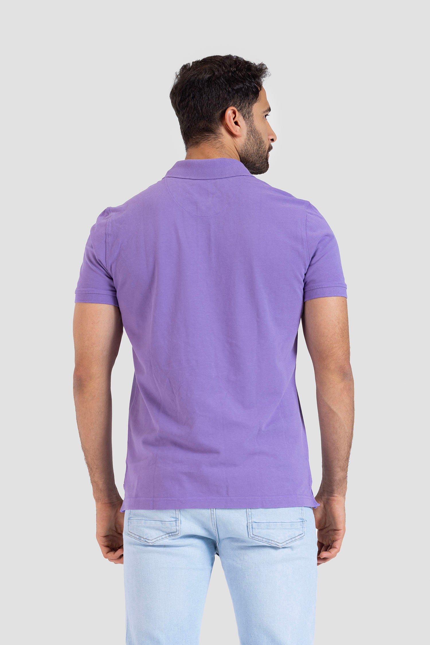 purple slim fit polo shirt