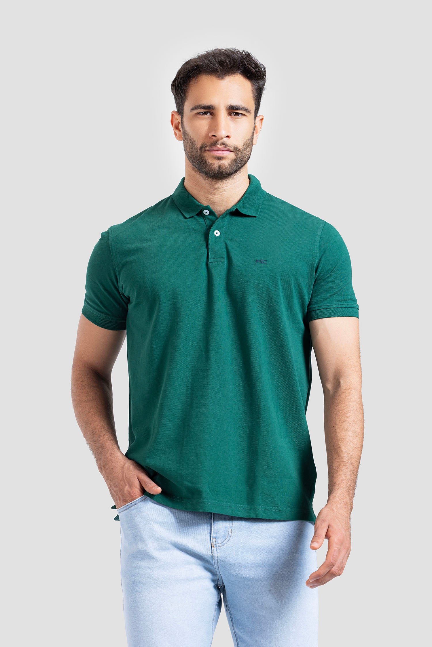 green slim fit polo shirt