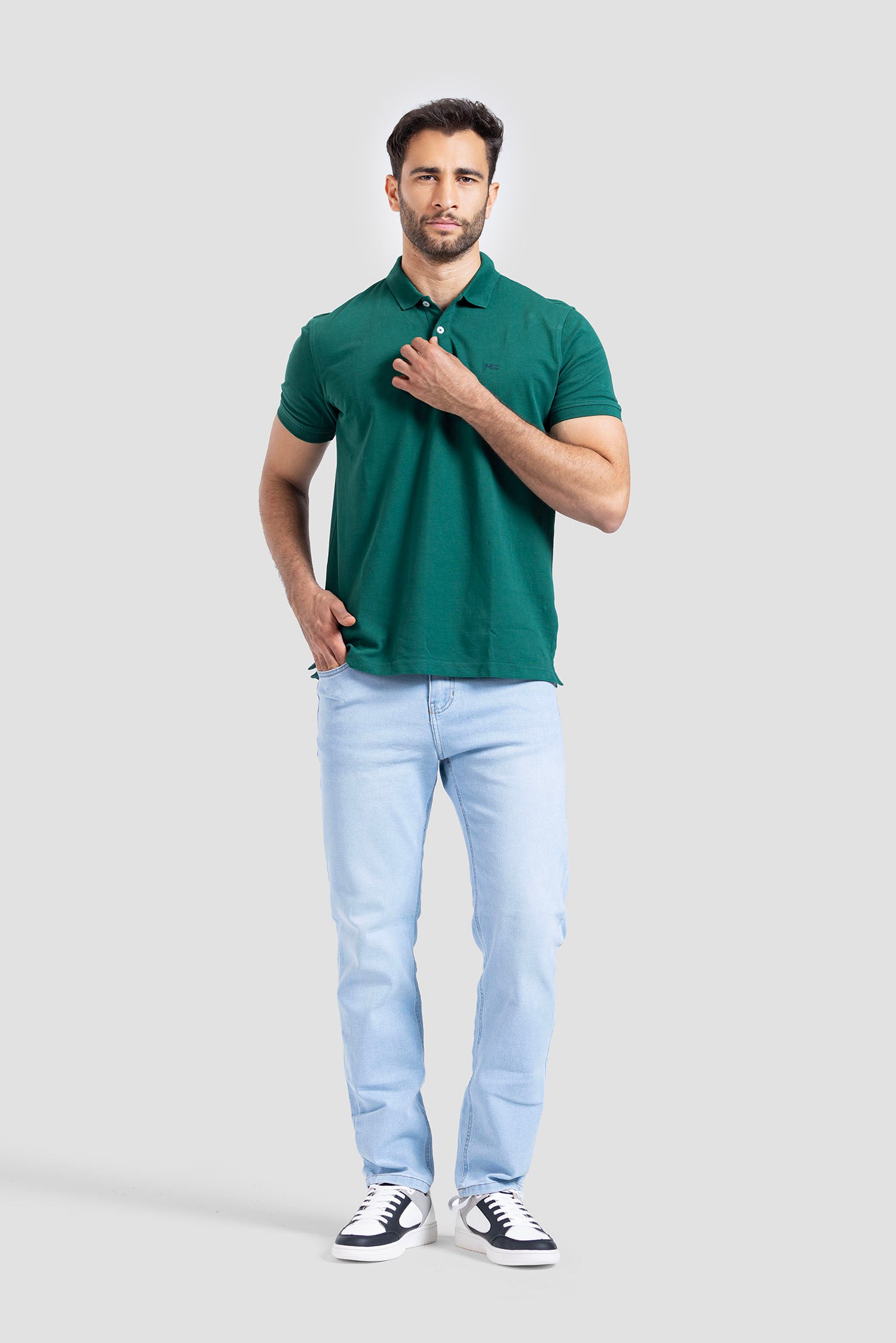 green slim fit polo shirt