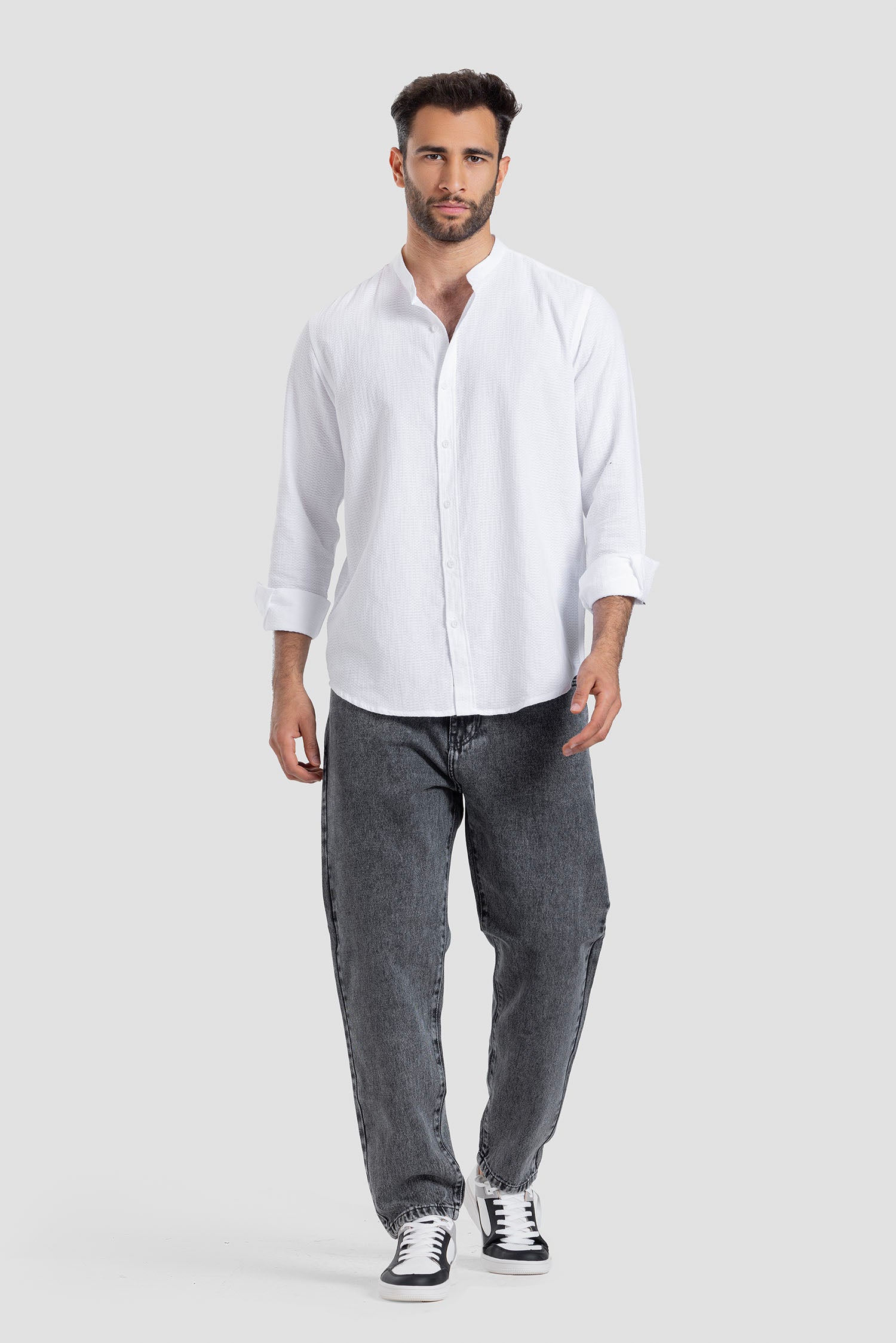 Mandarin collar Slim Fit Shirt