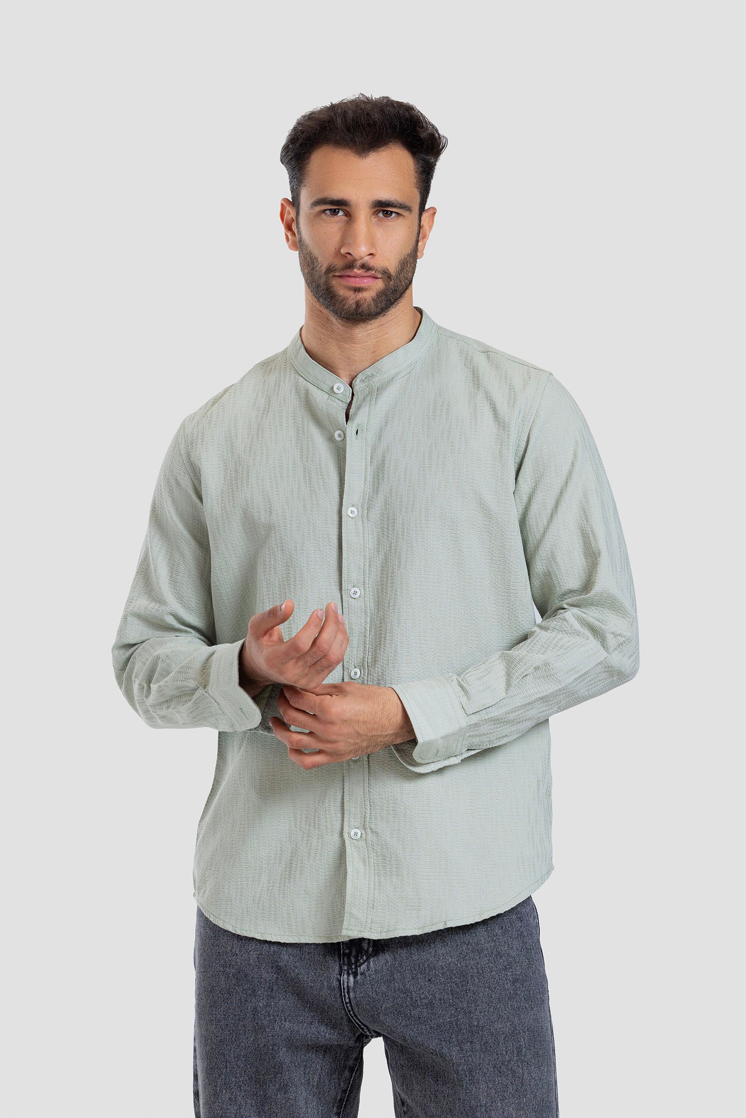 Mandarin collar Slim Fit Shirt