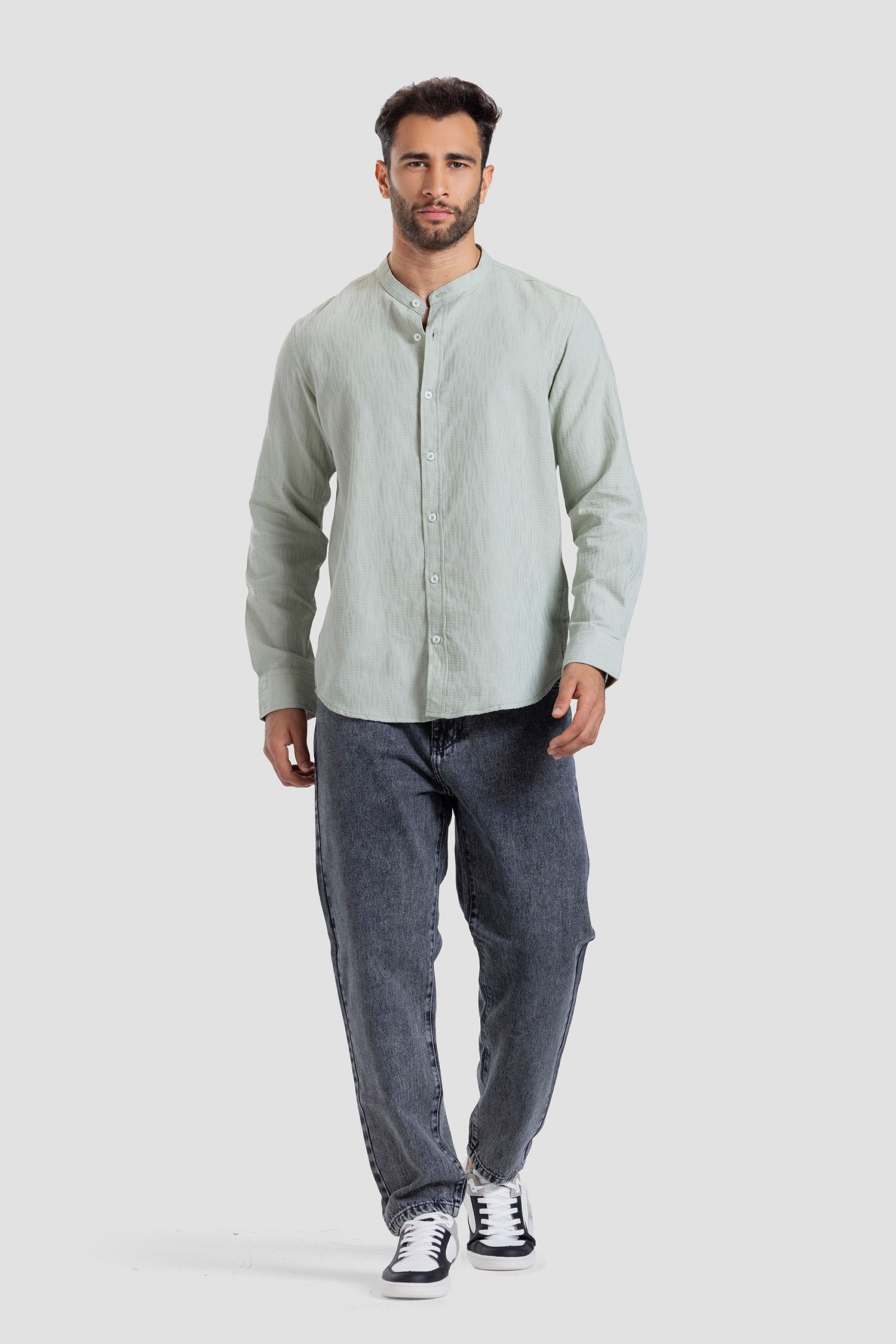 Mandarin collar Slim Fit Shirt