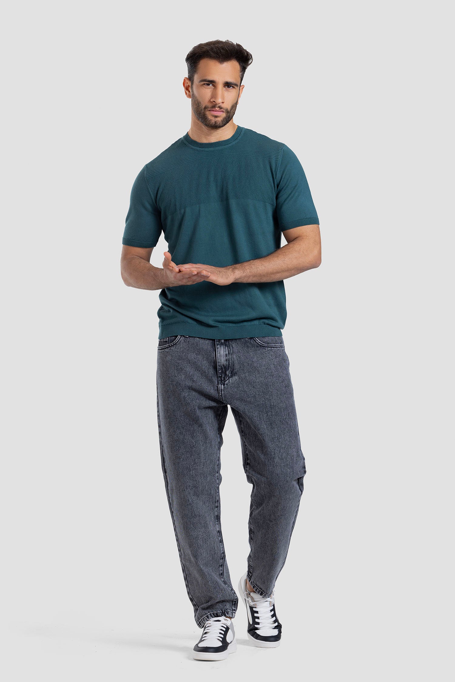 Crew Neck Knitted T-shirt