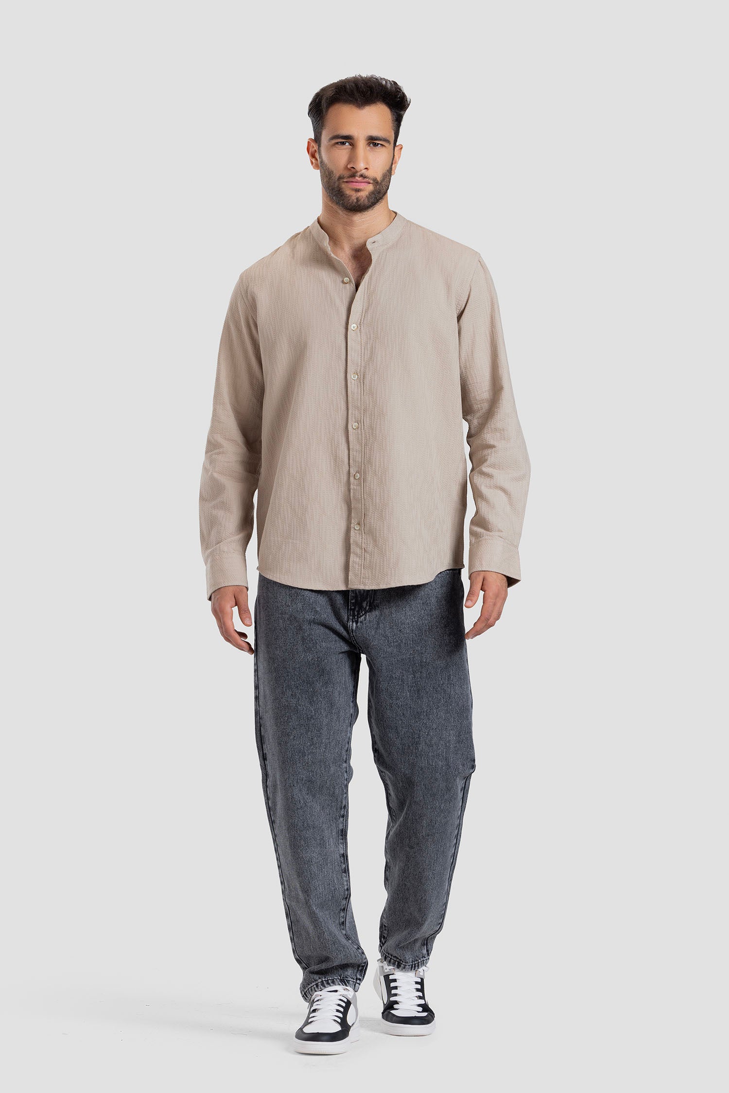 Mandarin collar Slim Fit Shirt