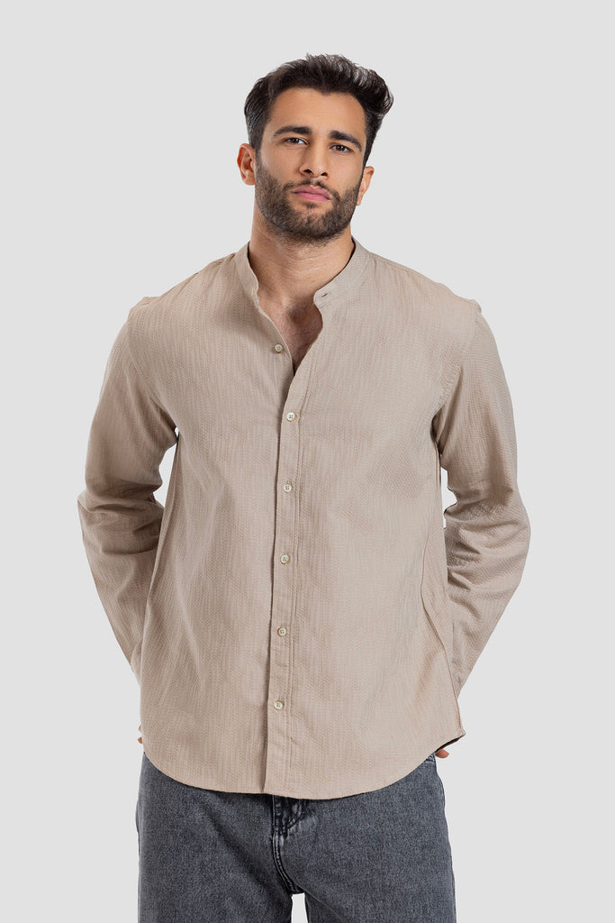 Mandarin collar Slim Fit Shirt