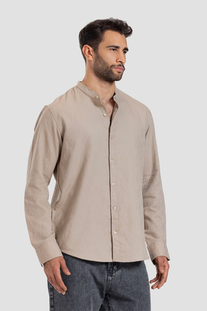 Mandarin collar Slim Fit Shirt