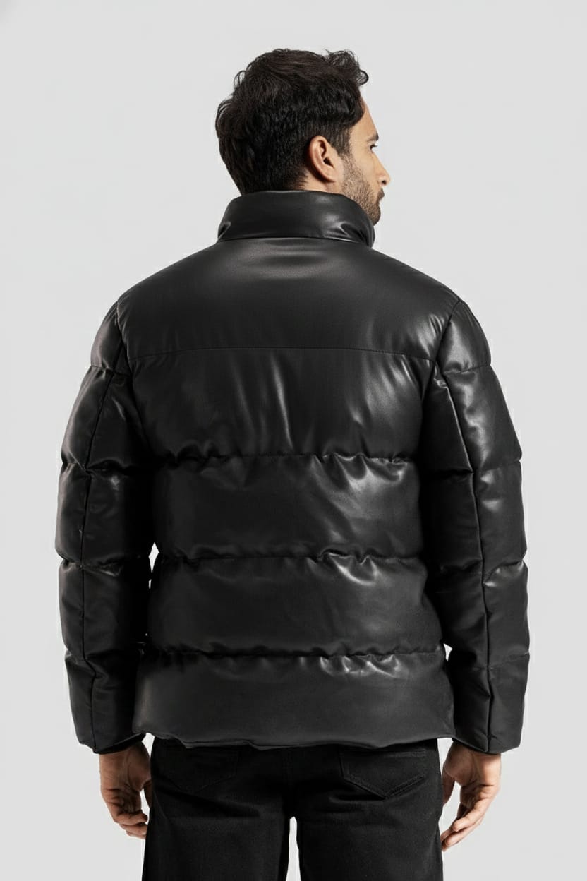 Leather Puffer Jacket