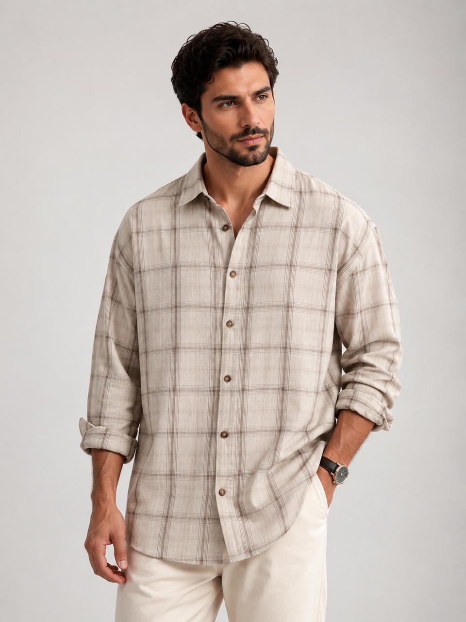 Over Size Checked Shirt