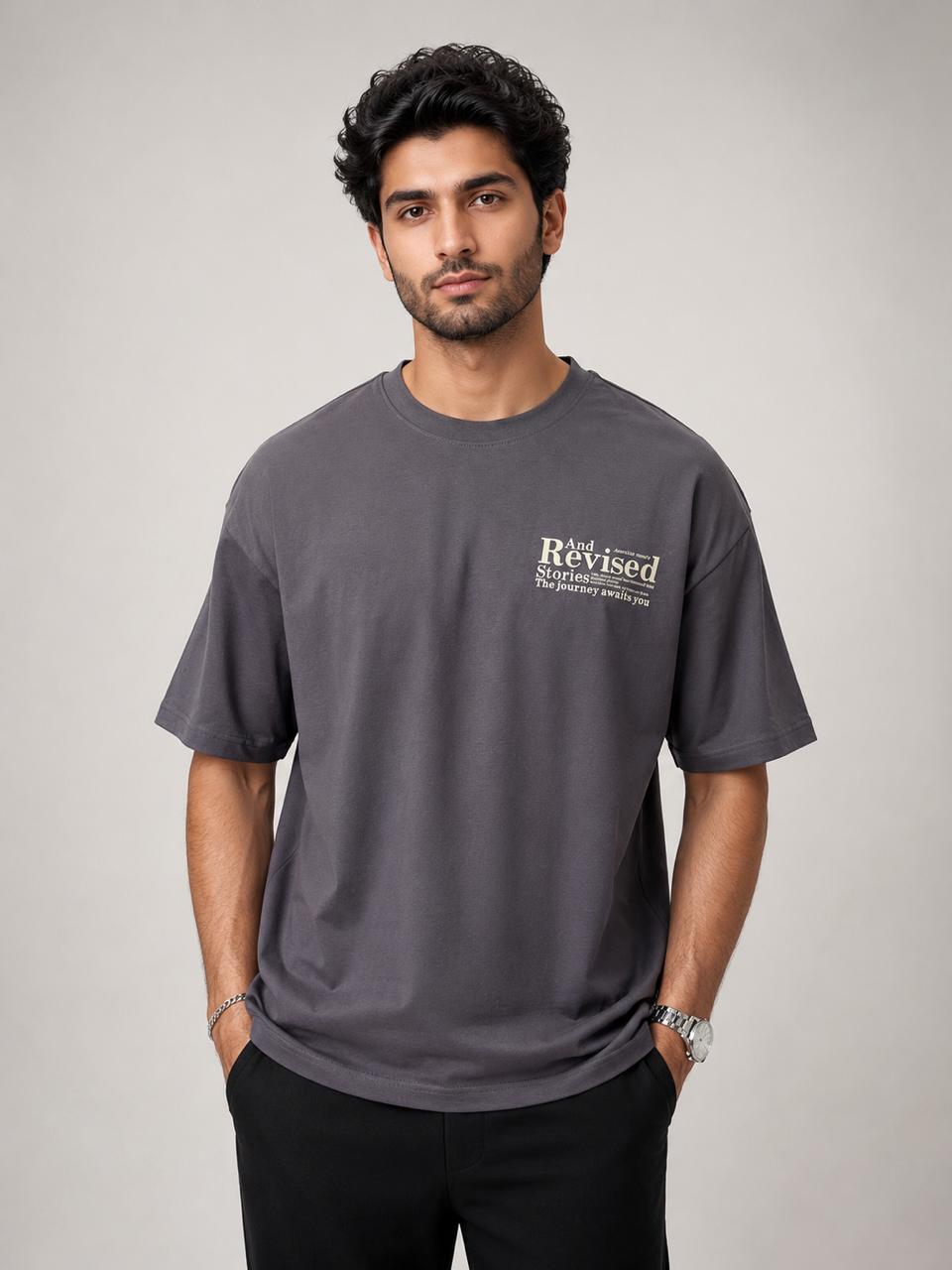 Crew Neck Over Size Printed T-shirt
