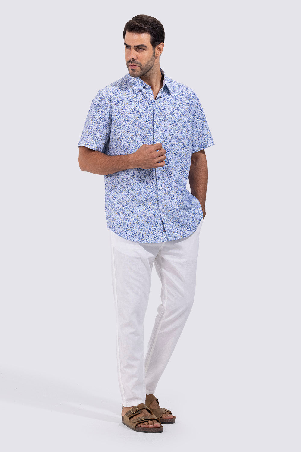 Slim Fit Pattern Short Sleeve Shirt