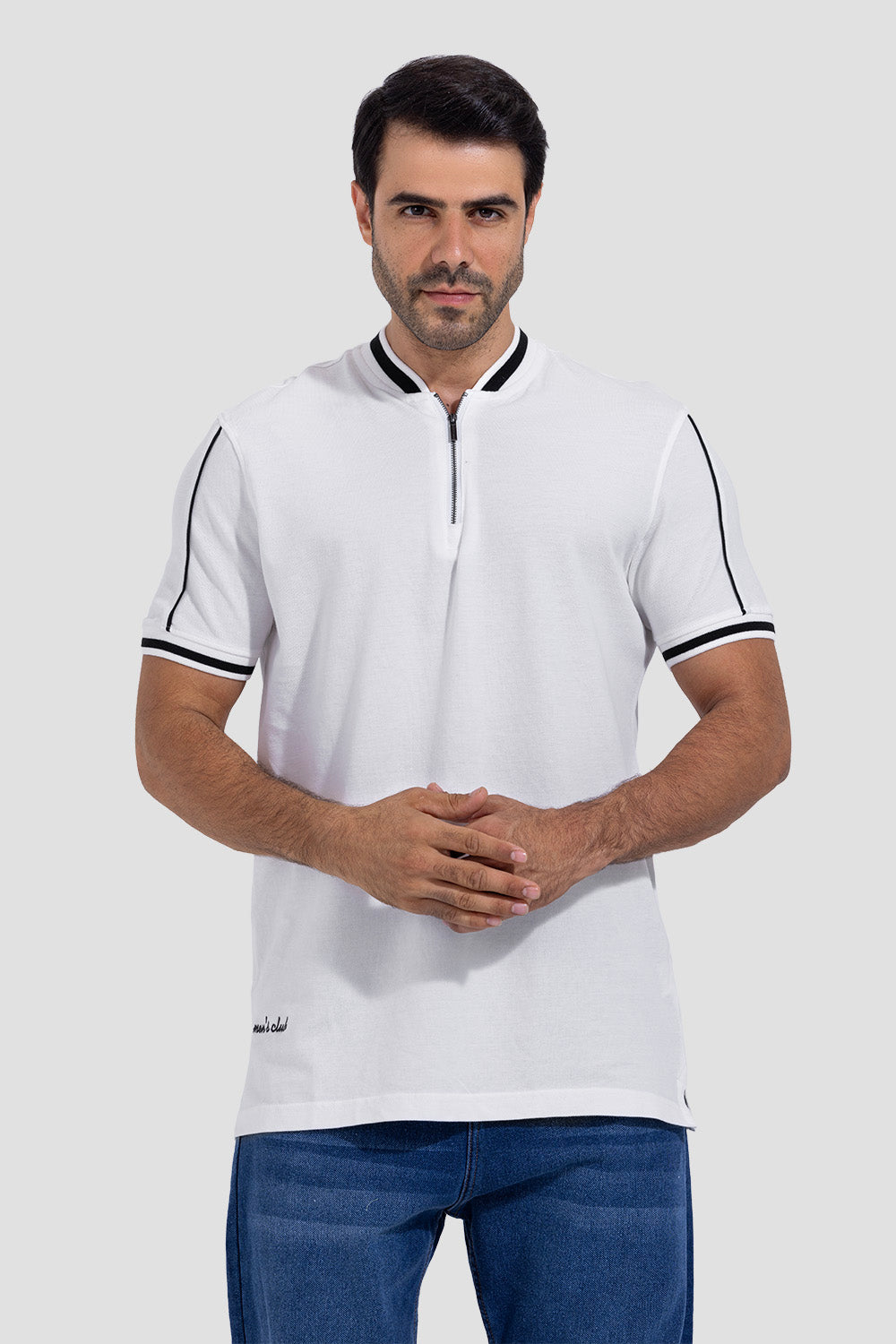 Mandarin Collar Polo Shirt