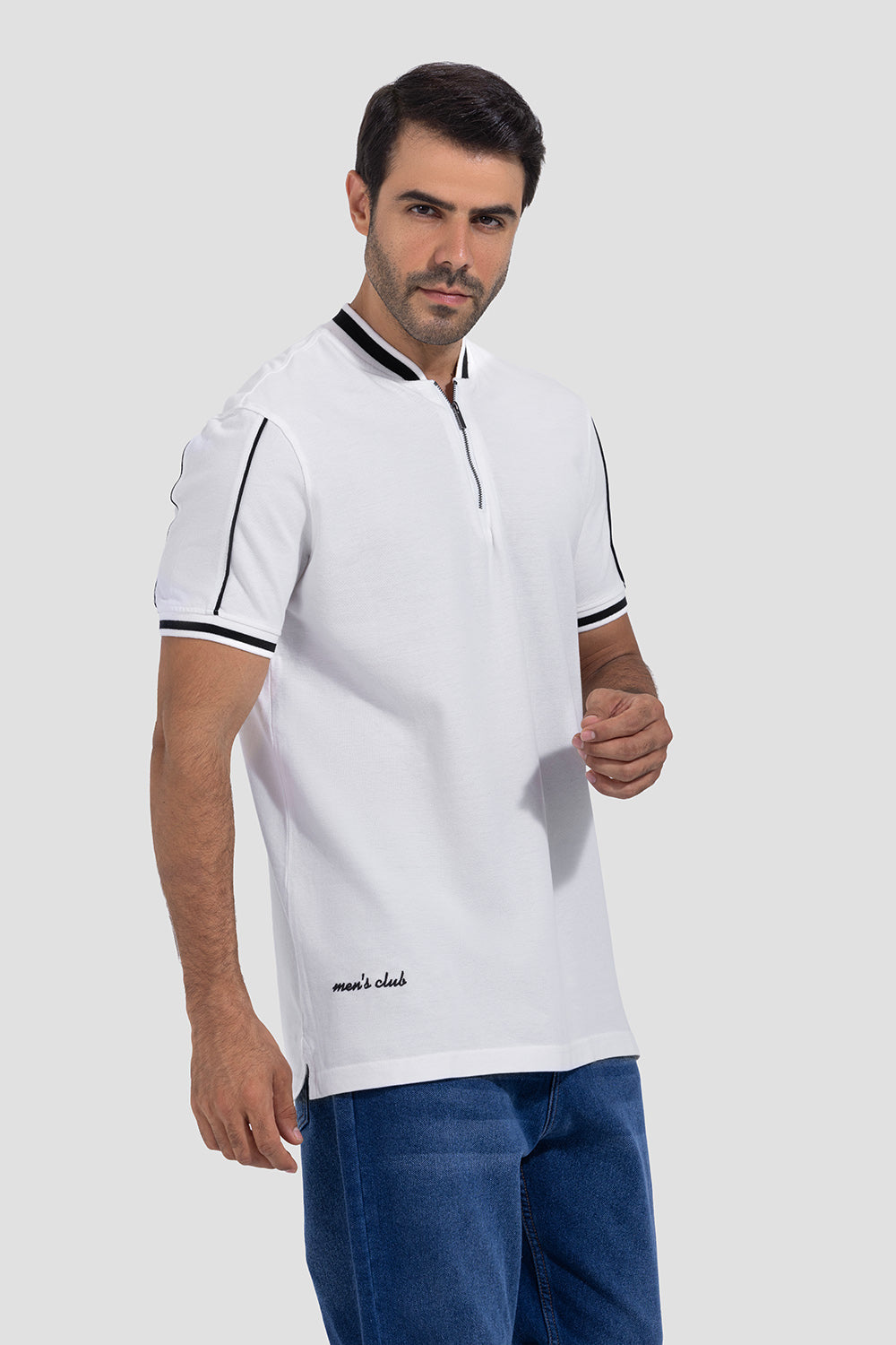 Mandarin Collar Polo Shirt