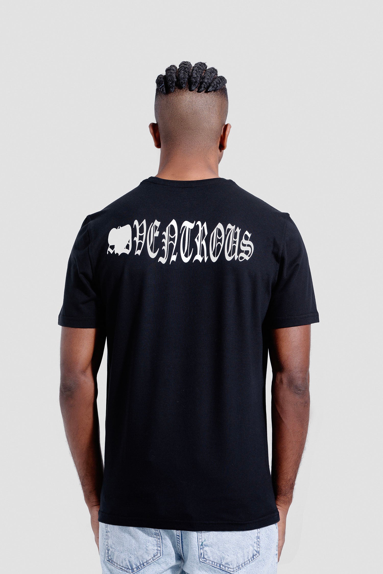 Navy Printed Crew Neck T-Shirt