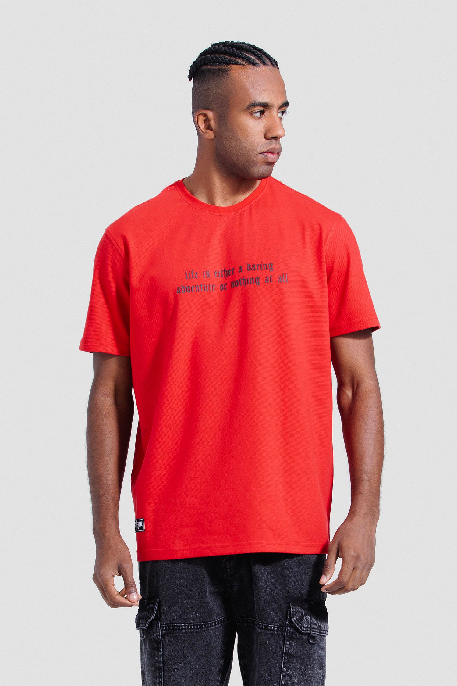 Navy Printed Crew Neck T-Shirt