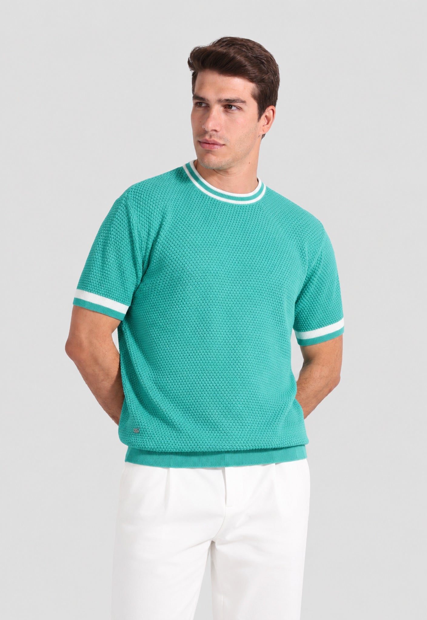 Crew Neck Knitted T-Shirt