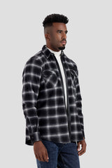 Grey Long Sleeve Checked Shirt