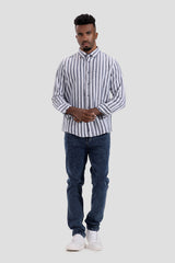 Navy Striped Slim Fit Shirt