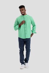 Green linen Slim Fit Shirt