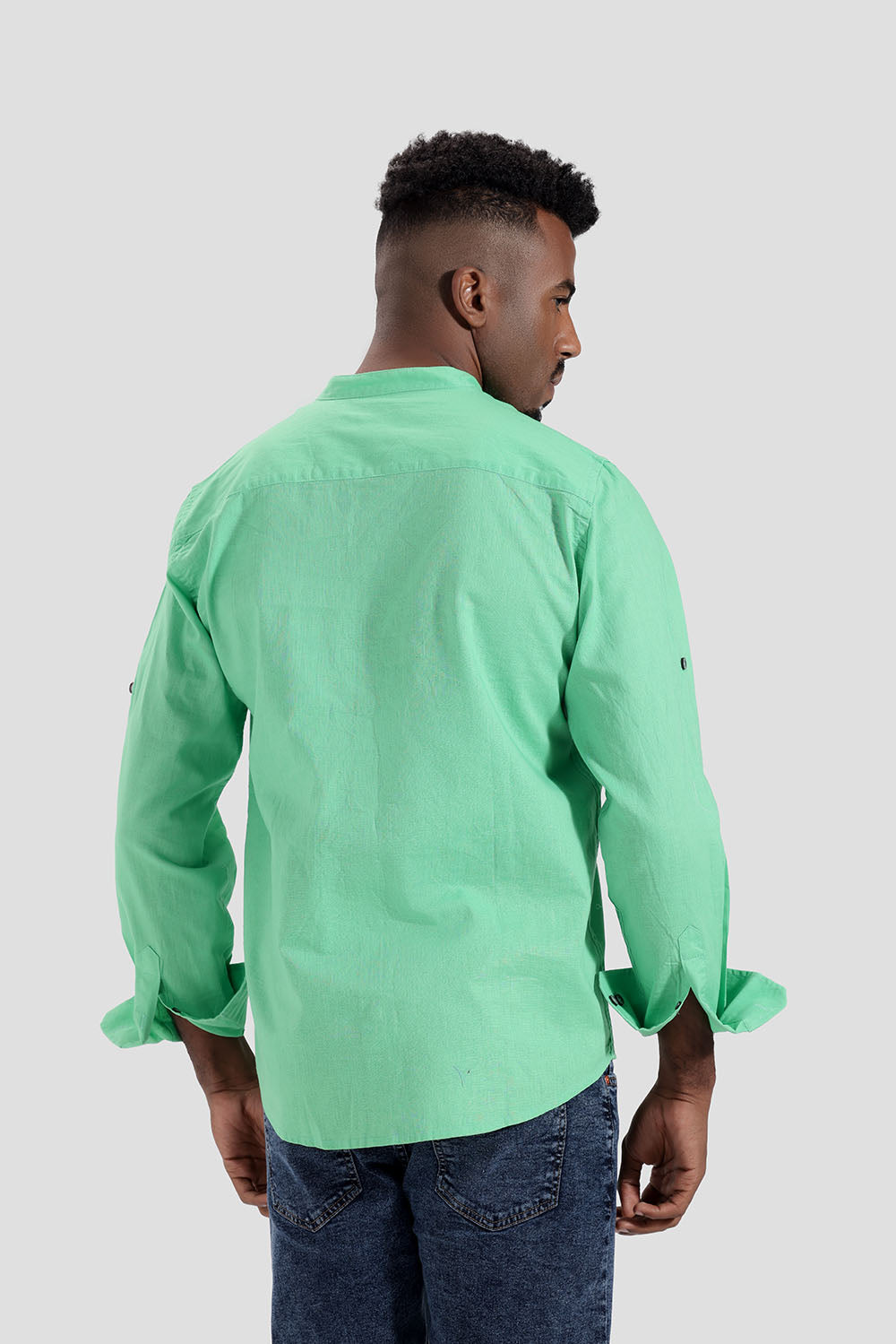 Green linen Slim Fit Shirt