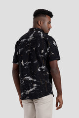 Black Short Sleeve Printed Shirt