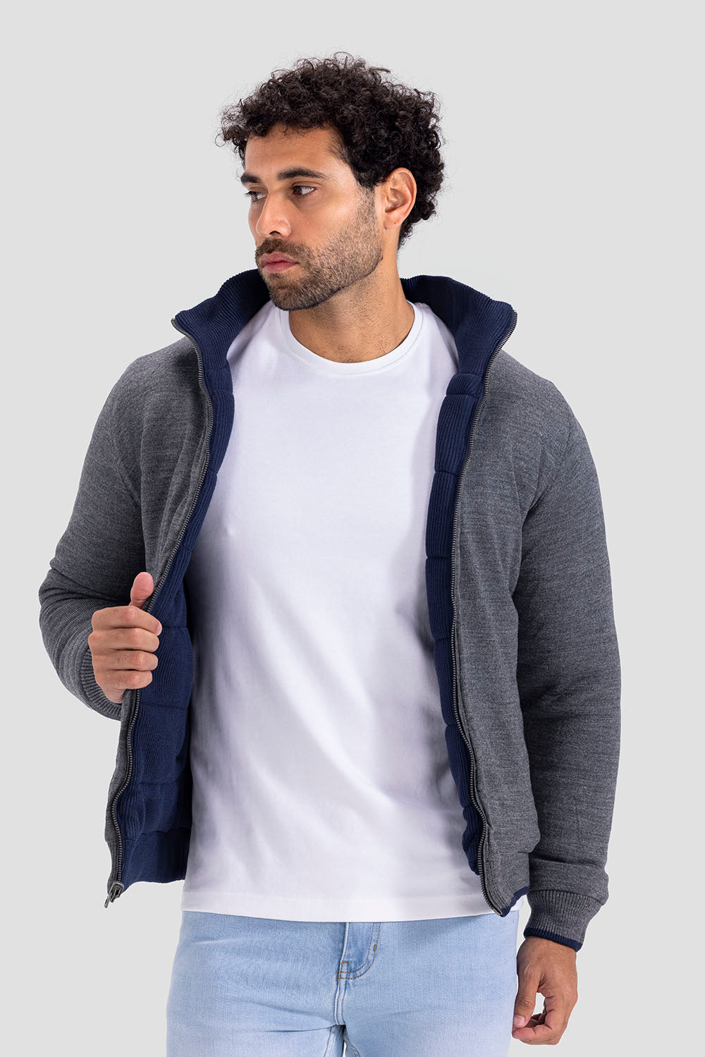 slim fit knitted jacket