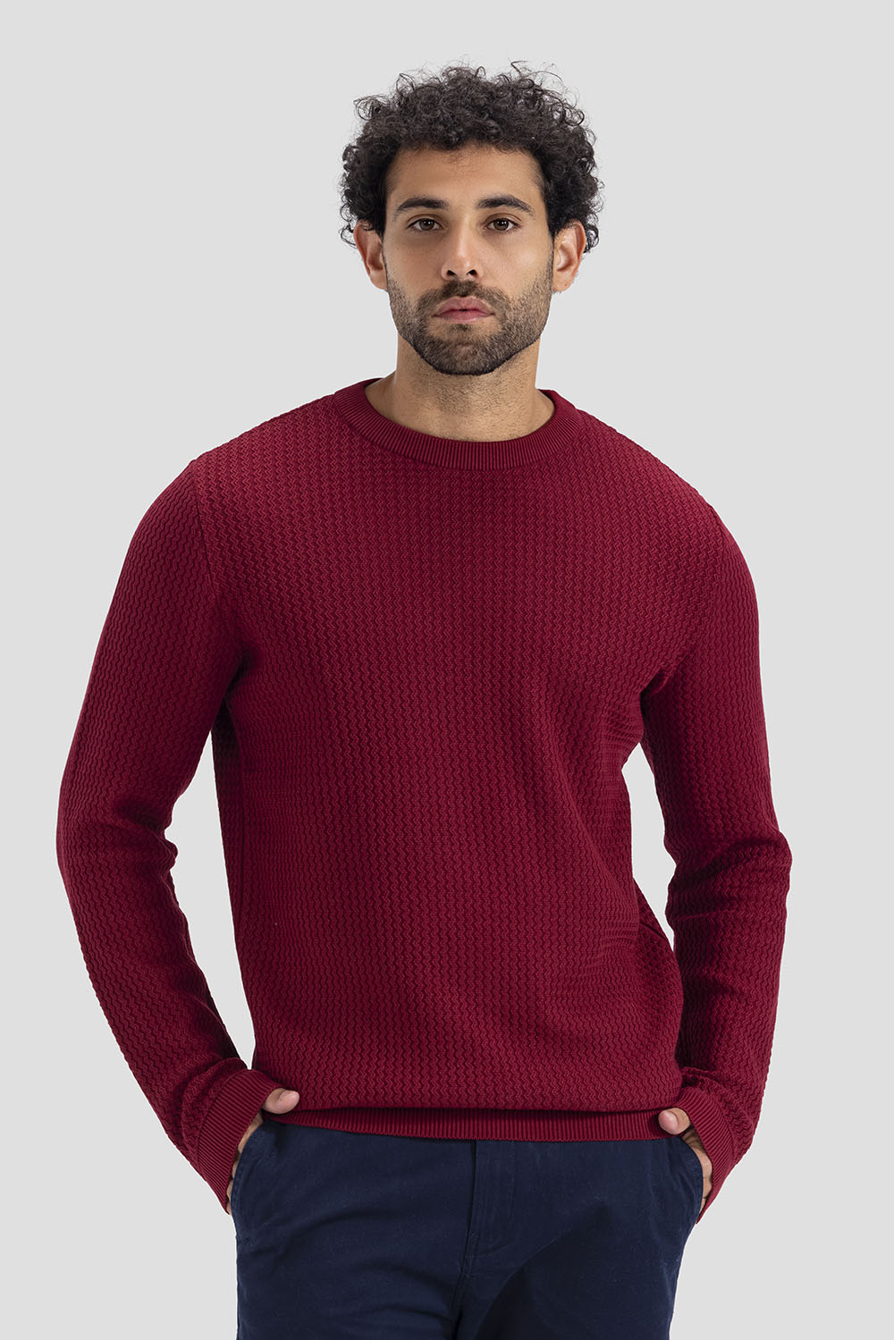 burgundy Crew Neck Pullover