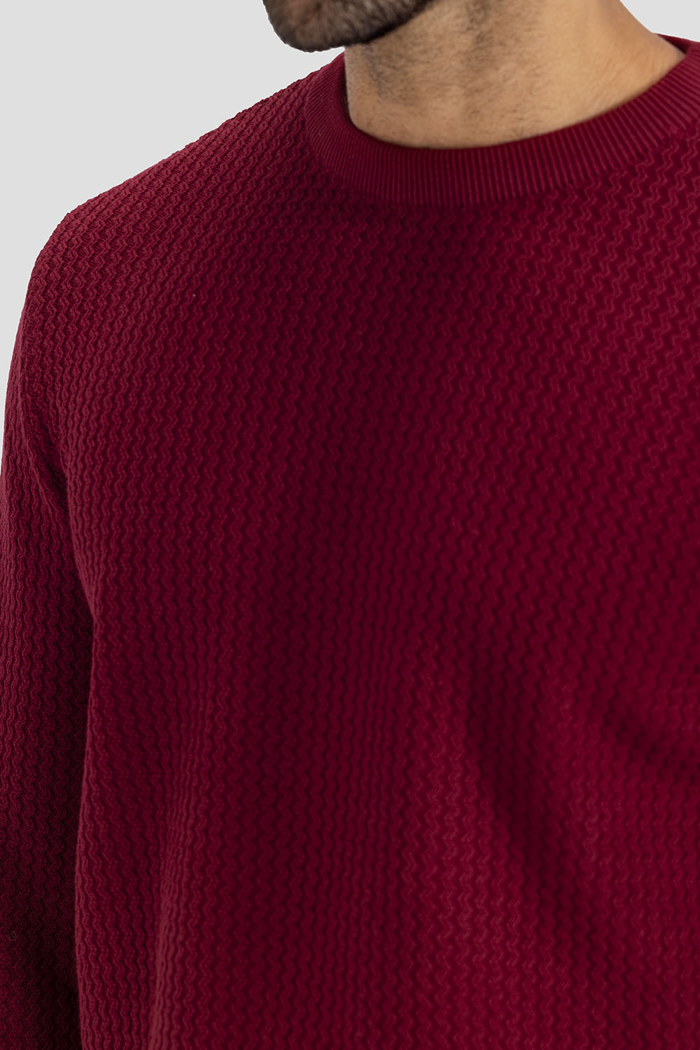 burgundy Crew Neck Pullover