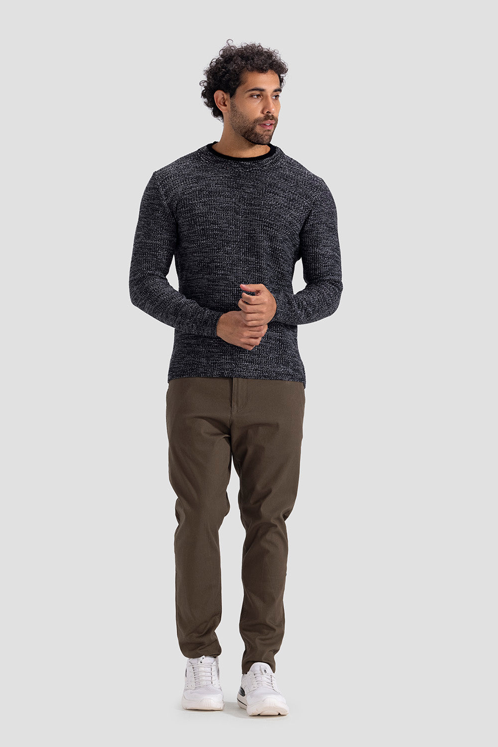slim fit crew neck sweatshirt